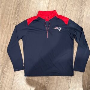 New England Patriots Navy & Red Quarter-Zip Pullover